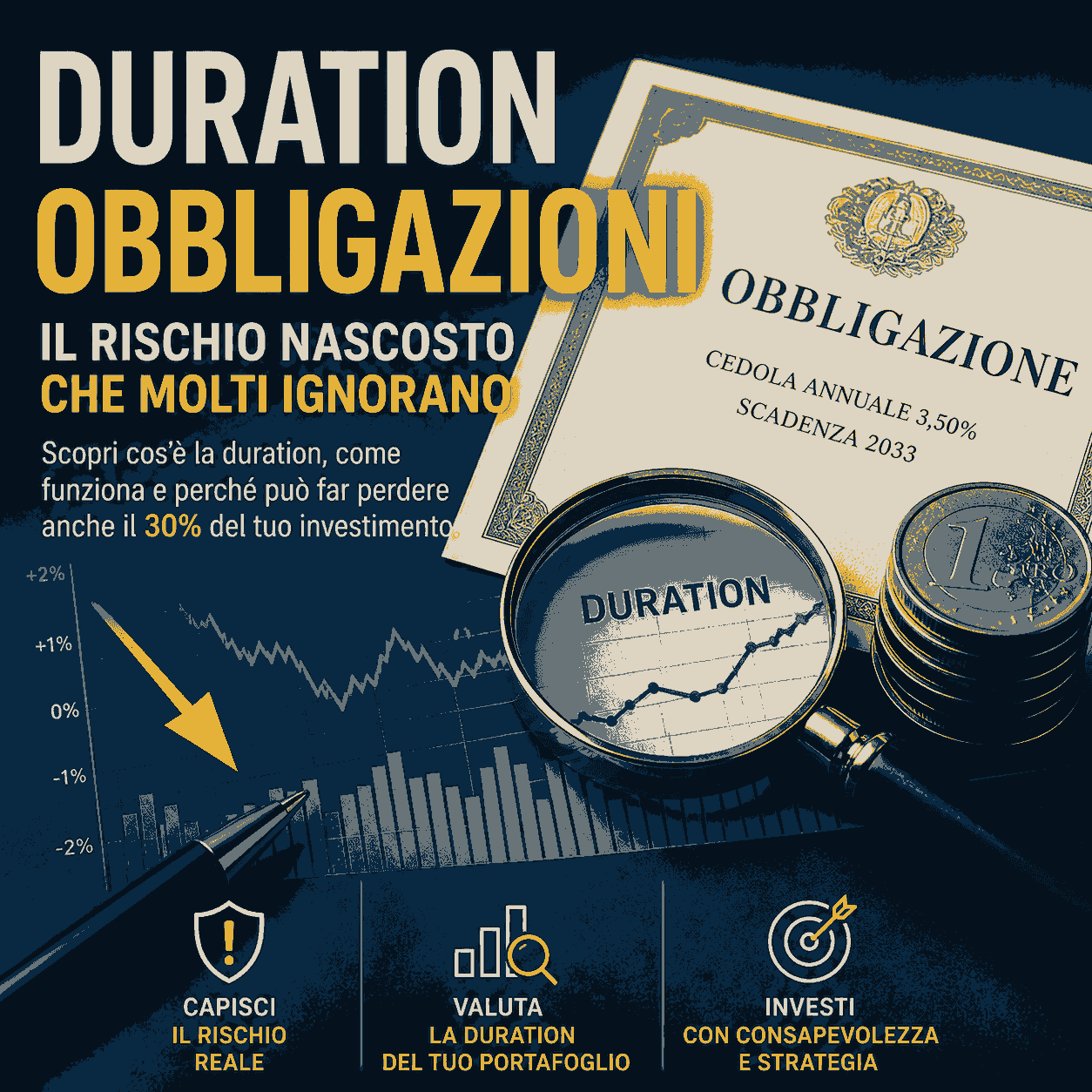 Duration obbligazioni e rischio tassi di interesse spiegati con grafico